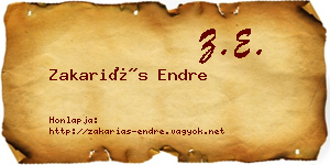 Zakariás Endre névjegykártya